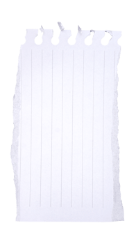 Piece of ripped blank white paper isolated on transparent background png