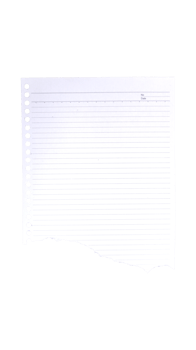 Ripped at the edge sheet of paper isolated on transparent background png