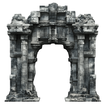 A large archway with a stone structure png