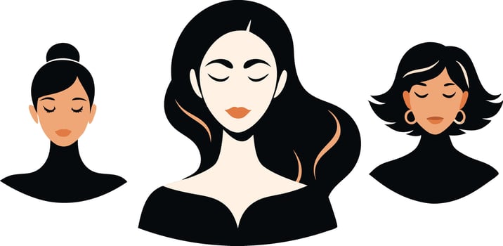 Facial and Body Treatment Silhouettes vector