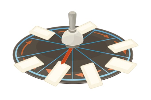 Roulette board game flat illustration on white background vector