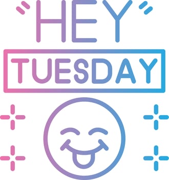 Tuesday Futuristic App Badge vector
