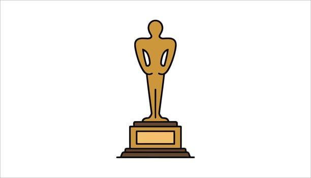 Golden Trophy Award Icon with Classic Design for Achievement and Recognition vector