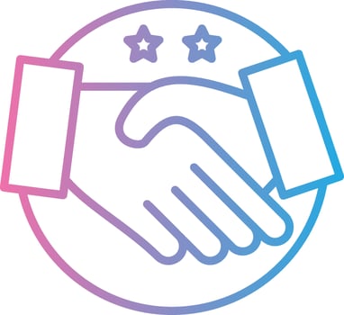 Shake Hands Soft Outline Graphic vector