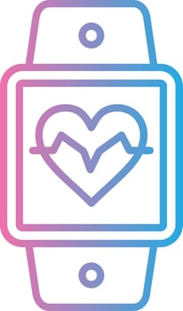 Smartwatch Outlined Line Artwork vector