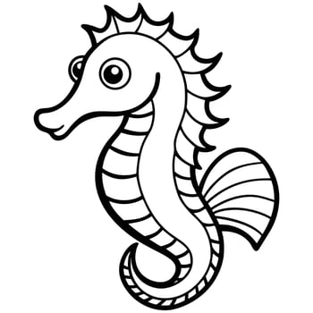 Cartoon Sea horse on white background vector