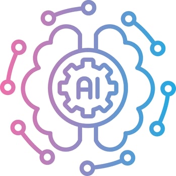 Ai logo with gears and lines vector