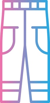 Long Pants Color Stroke Symbol vector
