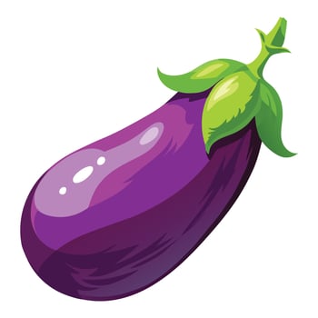Watercolor eggplant clipart on white background vector