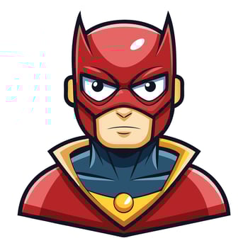Superhero Mask Cartoon mascot character isolated on white background vector
