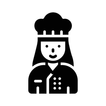 Check out our premium glyph icon of female chef avatar vector