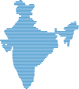 horizontal line drawing of india map. png