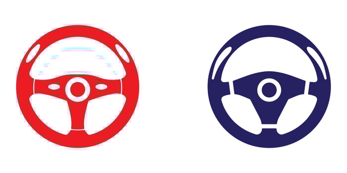 Professional Steering Wheel Logo Icons Silhouette Illustration vector