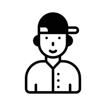 Easy to edit glyph icon showing teenager boy avatar. vector