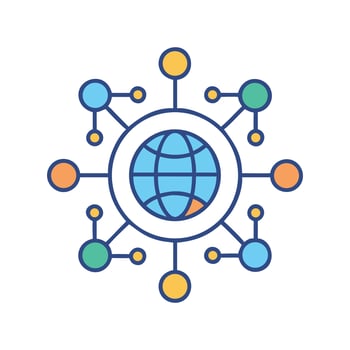 Global network connection concept illustration over black background vector