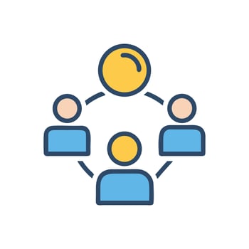 Organizational structure and networking, connecting people, business leadership vector
