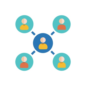 Network of People Connection, Communication, Collaboration, Leadership, Team vector