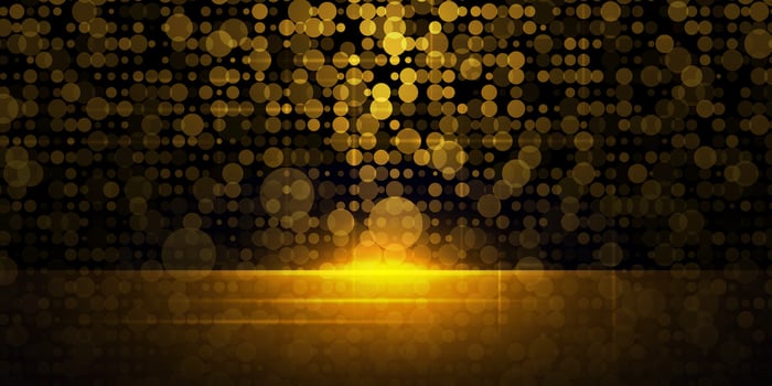 Gold glitter and bokeh background vector