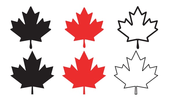 Maple Leaf Icon Set vector