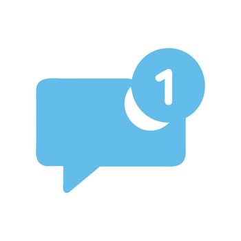 New Message Notification with Blue Speech Bubble Icon vector