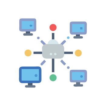 Network topology, local area network, computer network, server vector