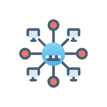 Connected Network Concept Illustration Blue and Orange vector