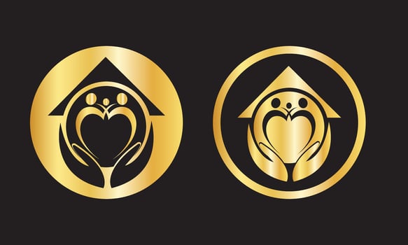 Gold Foil Style Home Logo Design for Realtors and Agencies vector