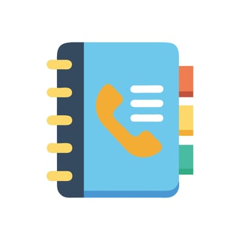 Colorful Phone Book Icon for Contacts and Communication vector