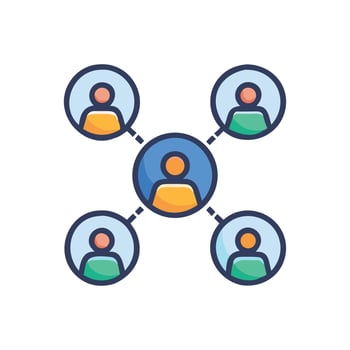 Network Hub Connecting Individuals, Collaboration and Social Media Concept vector