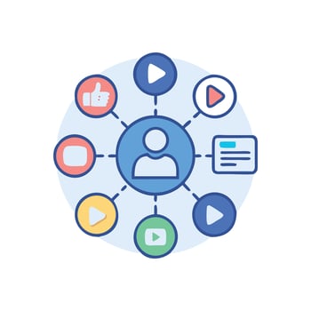 Social media sharing user profile icon illustration design vector