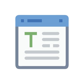 Word processor document icon, text editor or writing application vector