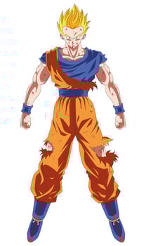 Battle damaged Super Saiyan Gohan illustration vector