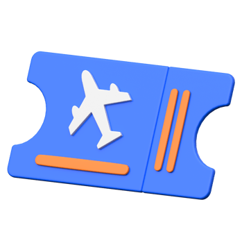 Ticket 3D icon on transparent background png