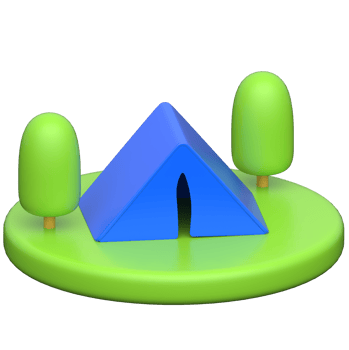 Tent 3D icon on transparent background png