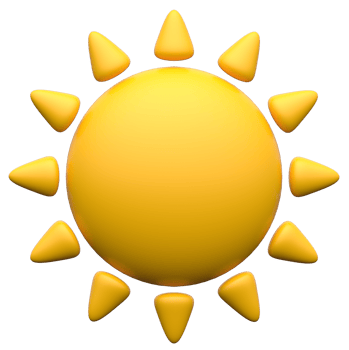 sun 3D icon on transparent background png