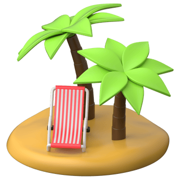 Beach 3D icon on transparent background png