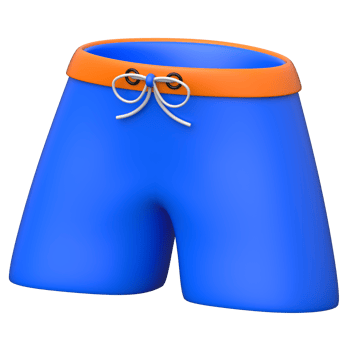 Blue Shorts 3D icon on transparent background png