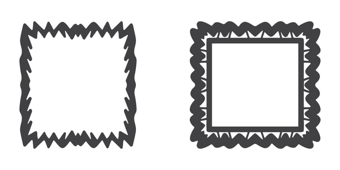 Squiggle Frame Icons Silhouette Set vector
