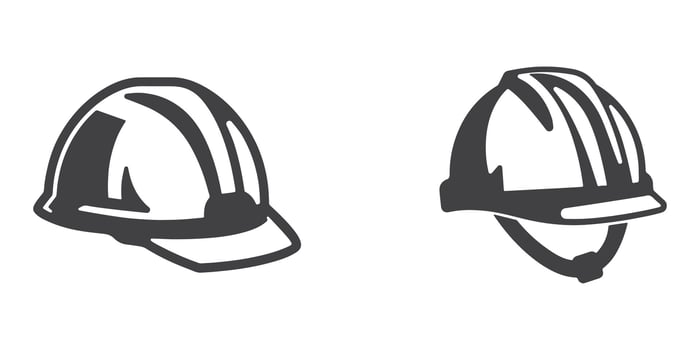 Construction Helmet Icons Silhouette Set vector