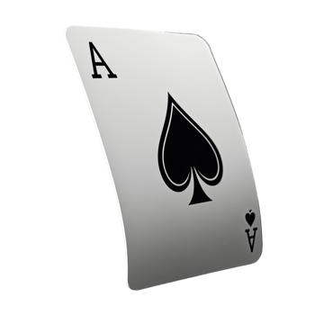 Classic Ace of Spades Playing Card with Bold Black Symbol and Clean Design png