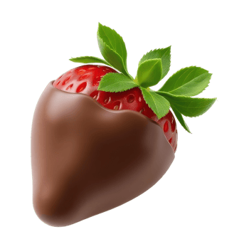 Fresh Ripe Strawberry Dipped in Smooth Chocolate for Gourmet Dessert Appeal png