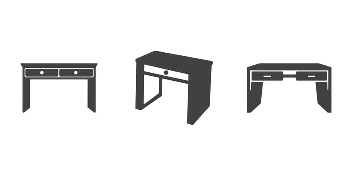 Desk Icons Silhouette Set vector