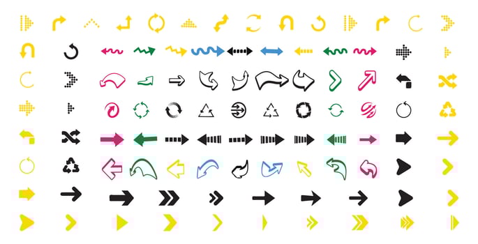 Arrow Direction Icons set with Modern flat icons vector