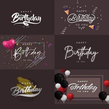 Happy Birthday typography with design vector