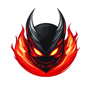 Fiery devil skull illustration on transparent background for graphic design projects png