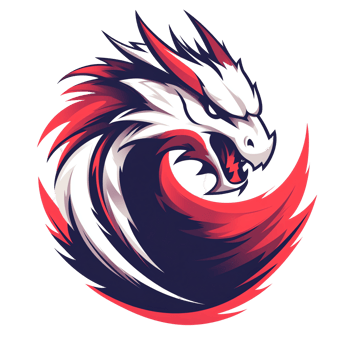 Majestic dragon logo on transparent background png