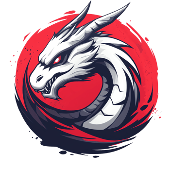 White dragon head coiled with red eyes on transparent background for fantasy art png