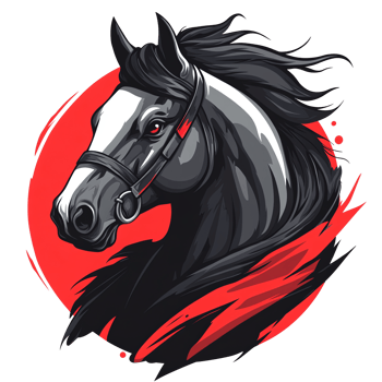 Fierce and stylized horse portrait on transparent background a powerful equestrian image png