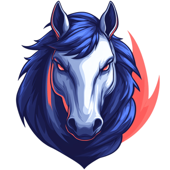 A powerful mythical horse head on transparent background png