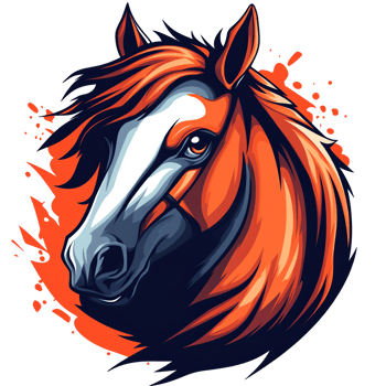 Fiery mustang horse portrait on transparent background a stunning digital illustration of an elegant equine png
